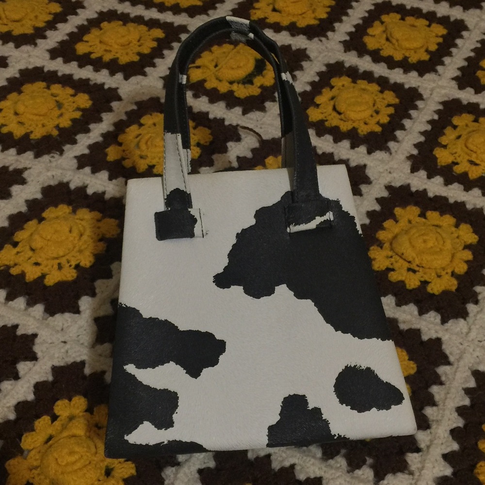 SOLD: structured cow print mini purse - Picture 1 of 2
